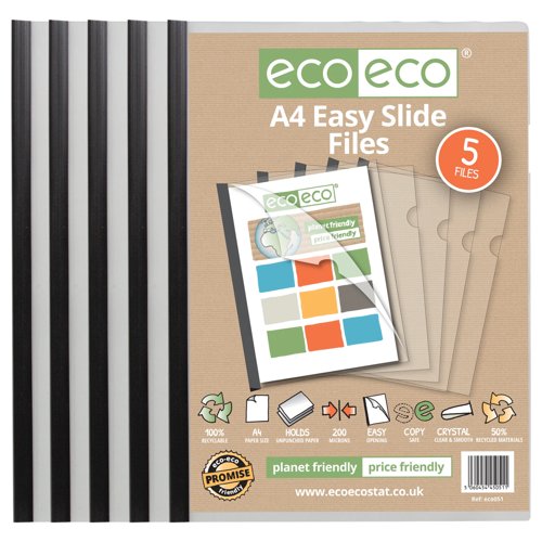 Eco Eco A4 50% Recycled Bag 5 Easy Slide Files - Single