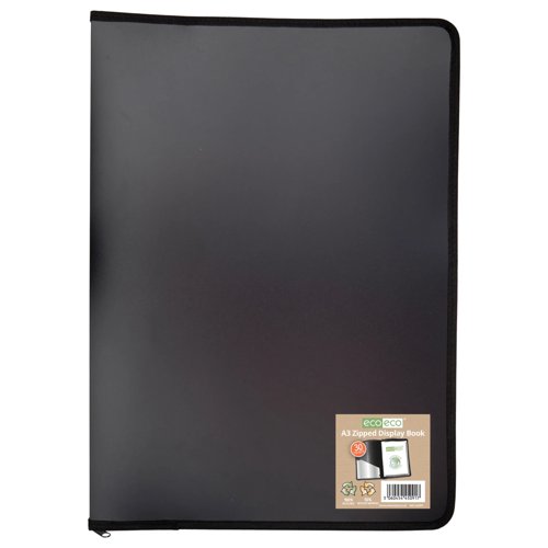 Eco Eco A3 50% Recycled Zipped Display Book with 30 Pockets - Single