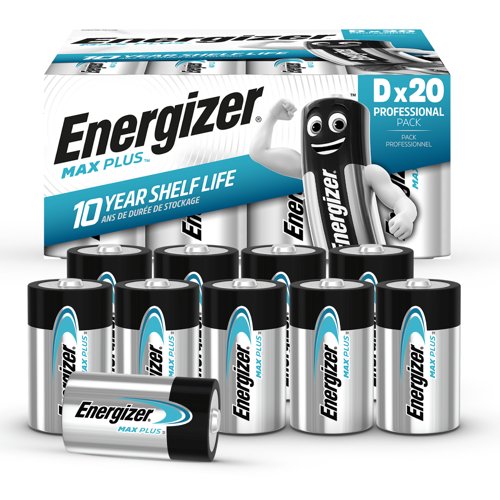 Energizer Max Plus Alkaline D Pack of 20