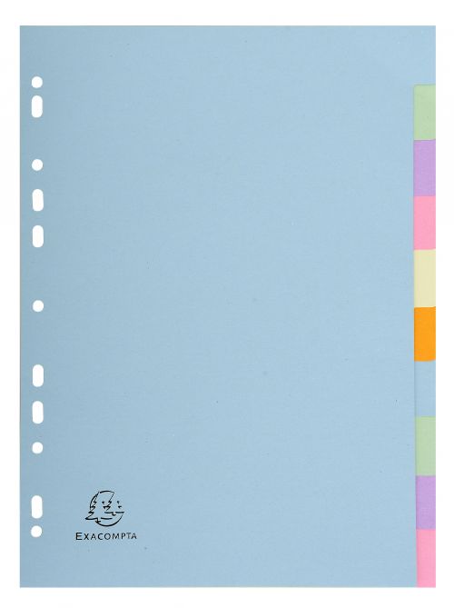 Exacompta Forever 170 GSM Recycled Pastel Dividers, A4 10 Part