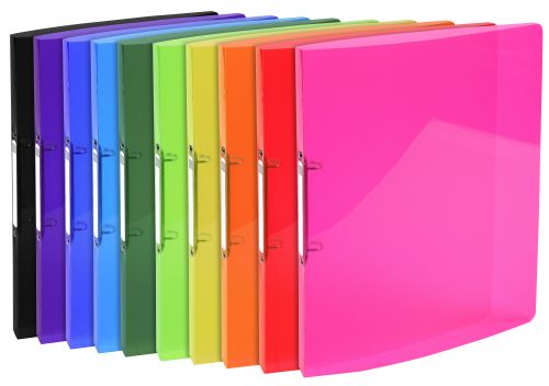 Exacompta Iderama PP Semi Transparent Flexible Ring Binder 2 Ring 15mm A4 Pack of 20 Assorted