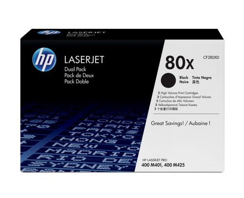 OEM HP CF280XD Black 6900 Pages Twin Pack Original Toners  80X