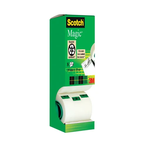 Scotch Magic Tape, Value Pack, 19 mm x 33 m, 8 Rolls/Pack