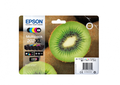 OEM Epson 202XL (T02G74010) Original Claria Premium High Capacity Multipack (Kiwi)