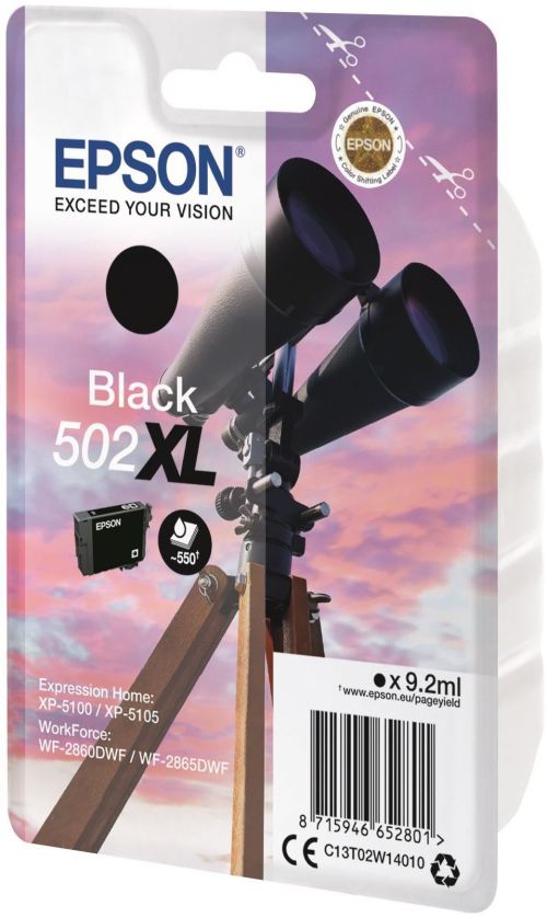 OEM Epson 502XL High Capacity Black Ink Cartridge T02W14010