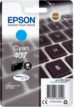 OEM Epson 407 Cyan Ink Cartridge C13T07U240