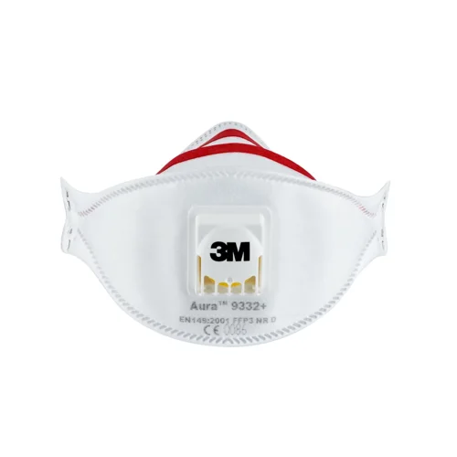 3M Aura Comfort Cool Flow Particulate Respirator 9332+, FFP3, Valved, 2/Pack