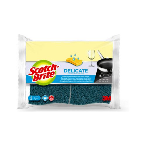 Scotch-Brite Delicate Non-Scratch Cellulose Scrub Sponge, 2 pieces in pack