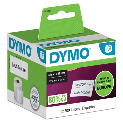 OEM DYMO 11356 (S0722560) Name Badge Label White 89mm x41mm