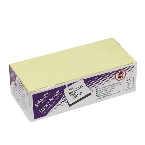 FSC Sticky Notes  Yellow, 100 Sheets- 12 Packs