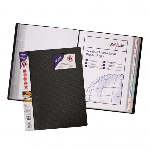 Display Book Indexed 40 pocket / 80 sides to view A4 Black- 5 Books
