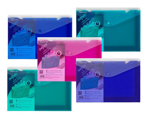 Polyfile Trio Foolscap Electra Assorted- 5 Files