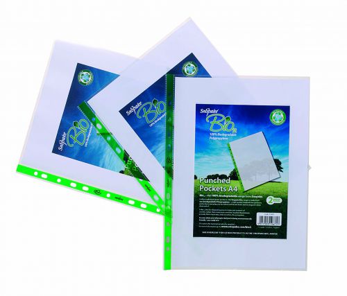 Bio2 Punched Pockets A4 Clear- 1 Pack of 100