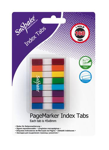 Index Tab PageMarker Assorted, 160 tabs- 12 B/Cards