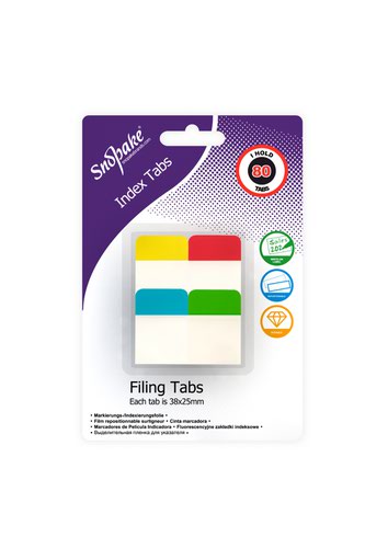 Filing Index Tabs Assorted - 80 tabs- 12 B/Cards