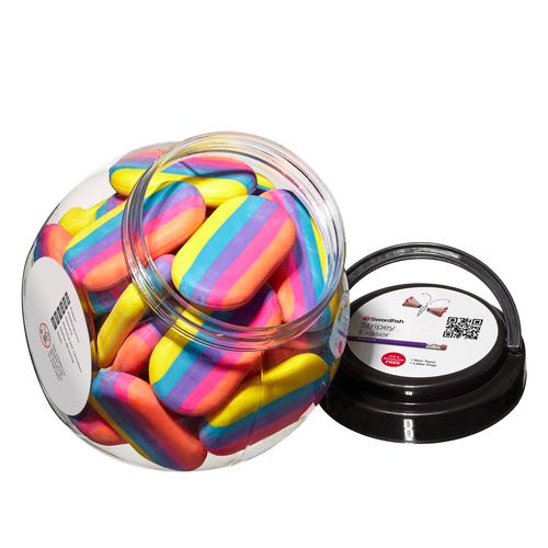 Stripey Eraser Tub- 1 Tub of 24