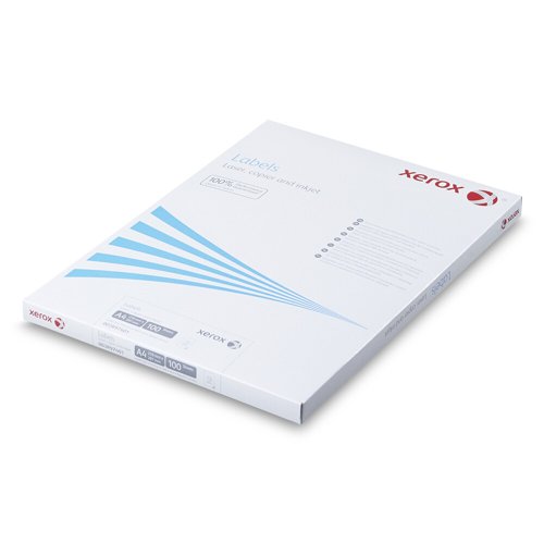 Xerox Monolaser Labels Square Corners Face:FSC4 14Up A4 105X42mm White Permanent Pack 100 003R97455