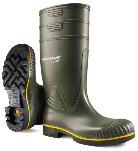 Dunlop Acifort Heavy Duty Safety Wellington Boot Green Size 06
