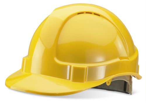 Beeswift Wheel Ratchet Vented Safety Helmet Yellow