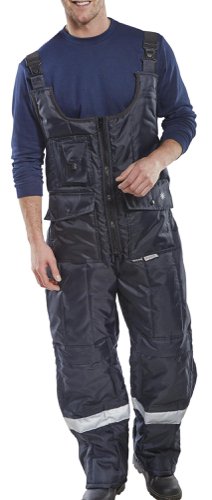 Beeswift Coldstar Freezer Bib Trousers Navy Blue XL