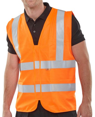 Beeswift Fire Retardant Hi-Vis Waistcoat Orange S