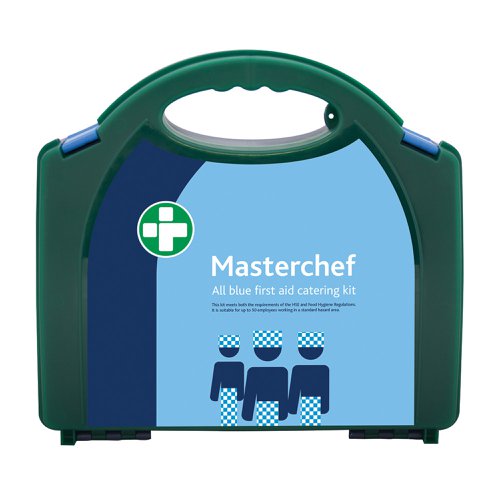 Masterchef 50 Person All Blue Catering Kit In Aura Box Green 550X320X550mm