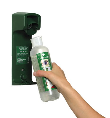 Click Medical Wall Bracket For 500ml Cederroth Eyewash Bottle Green