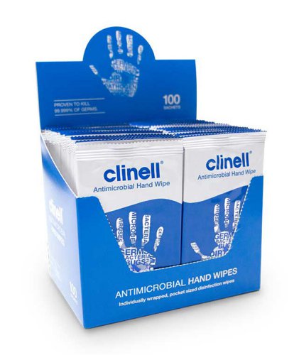 Clinell Clinell Antibacterial Hand Wipes Individually Wrapped (Box of 100)