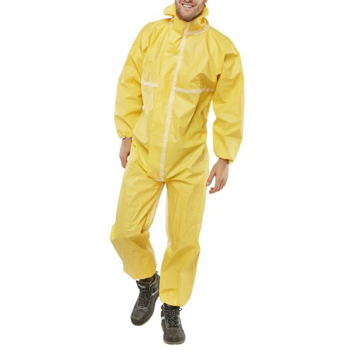 Disposable coverall yellow XL microporous type 3/4/5/6