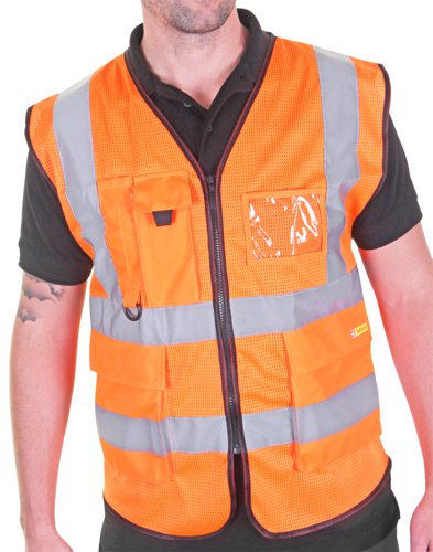 Beeswift Executive Mesh Waistcoat Orange Xs