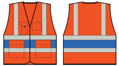 Beeswift Orange Executive Vest With Royal Blue Band Lge
