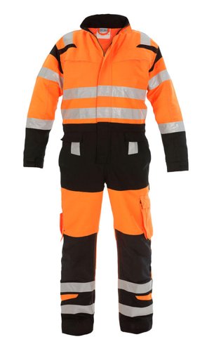 Hydrowear Hove High Visibility Two Tone Coverall Orange / Black 44