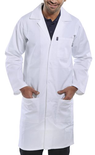 Beeswift Poly Cotton Warehouse Coat White 50