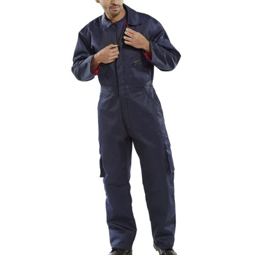 Beeswift Quilted Boilersuit Navy Blue 44