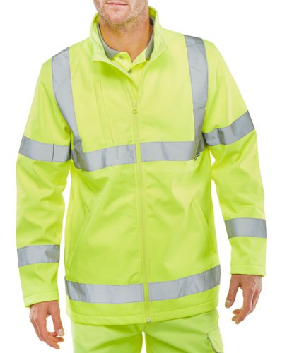 Beeswift Soft Shell Lightweight Hi Viz Jacket Saturn Yellow M