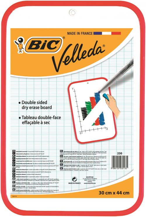 BIC Velleda Dry Wipe Board 300 x 440mm Red