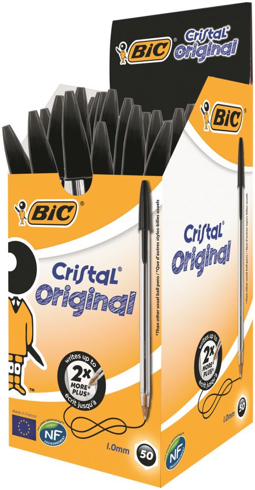 BIC Cristal Black Medium Ballpoint Pen Pack of 50