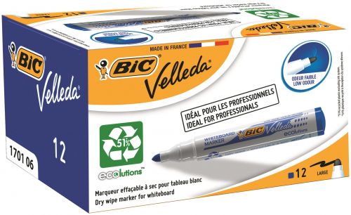 BIC Velleda 1701 Whiteboard Marker Bullet Tip 1.5mm Line Blue Pack of 12