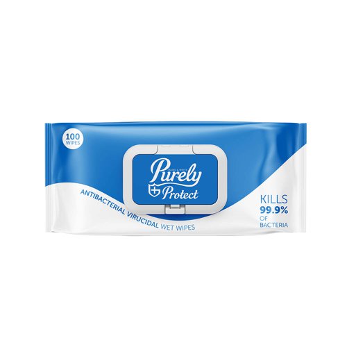 Purely Protect Antibacterial & Virucidal Wipes Pk 100 PP5010