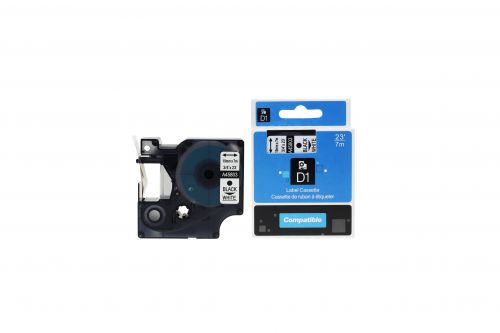 Compatible Dymo 45803 Black on White S0720830 Labelling Tape Cassette