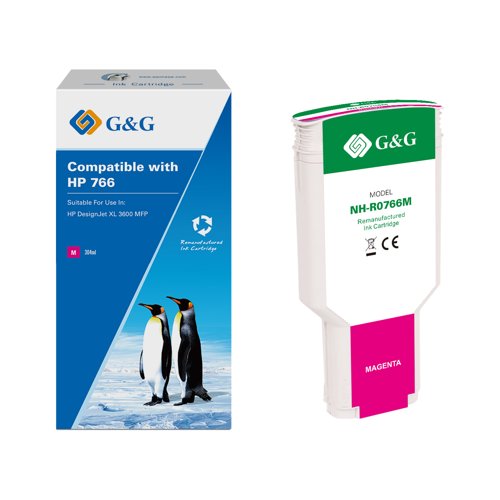 Remanufactured HP G+G 766 Magenta Ink Cartridge