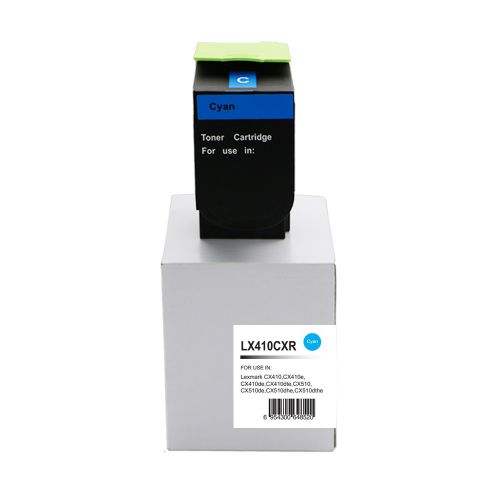 Remanufactured Lexmark CX410C Cyan Hi Cap 80C2HC0 802HC Toner