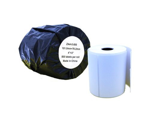 Compatible Zebra 101.6mm x 76.2mm White Shipping Paper Label Roll - 500 Labels (ZA4X3-500) 25mm Core