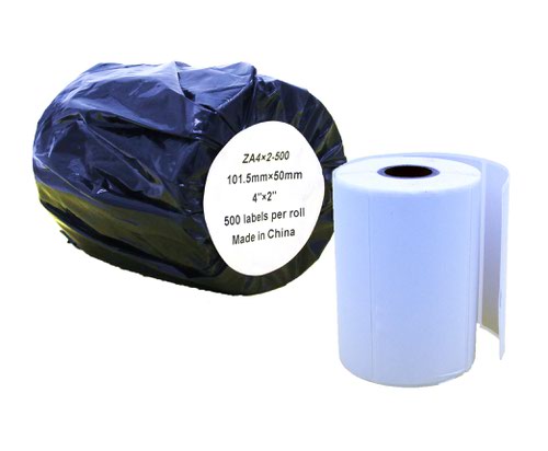 Compatible Zebra 101.6mm x 50.8mm White Standard Shipping Paper Label Roll - 500 Labels (ZA4X2-500) 25mm Core