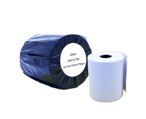 Compatible Zebra 101.6mm x 50.8mm White Standard Shipping Paper Label Roll - 750 Labels (ZA4X2-750) 25mm Core