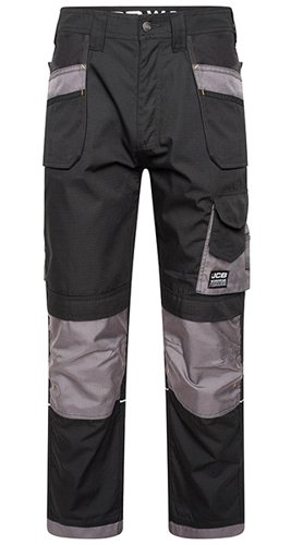 JCB Trade Plus Black/Grey Rip Stop Trouser 40