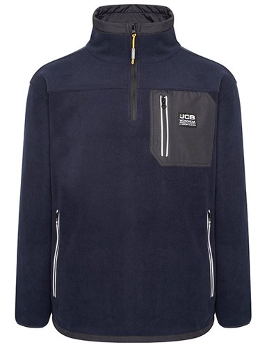 JCB Trade Heavyweight 1/4 Zip Navy Tech Fleece M
