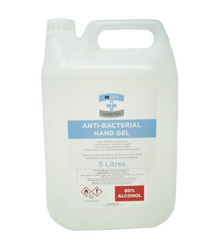 Ingen 5 Litre Anti-Bacterial Sanitising Hand Gel 80% Alcohol