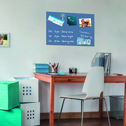 Magnetic Glass Board 600x400x9mm - Powder Blue