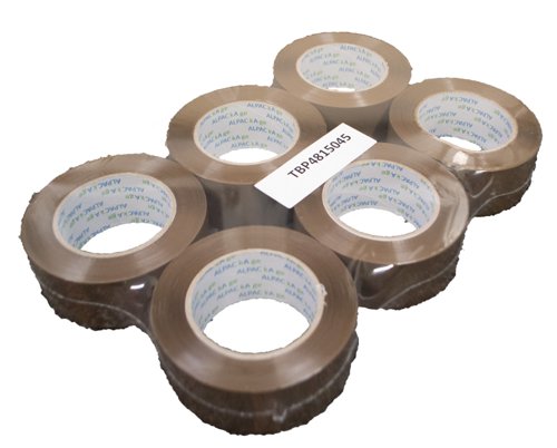 Buff BOPP Tape 48mm 150m 45mu Pk 6